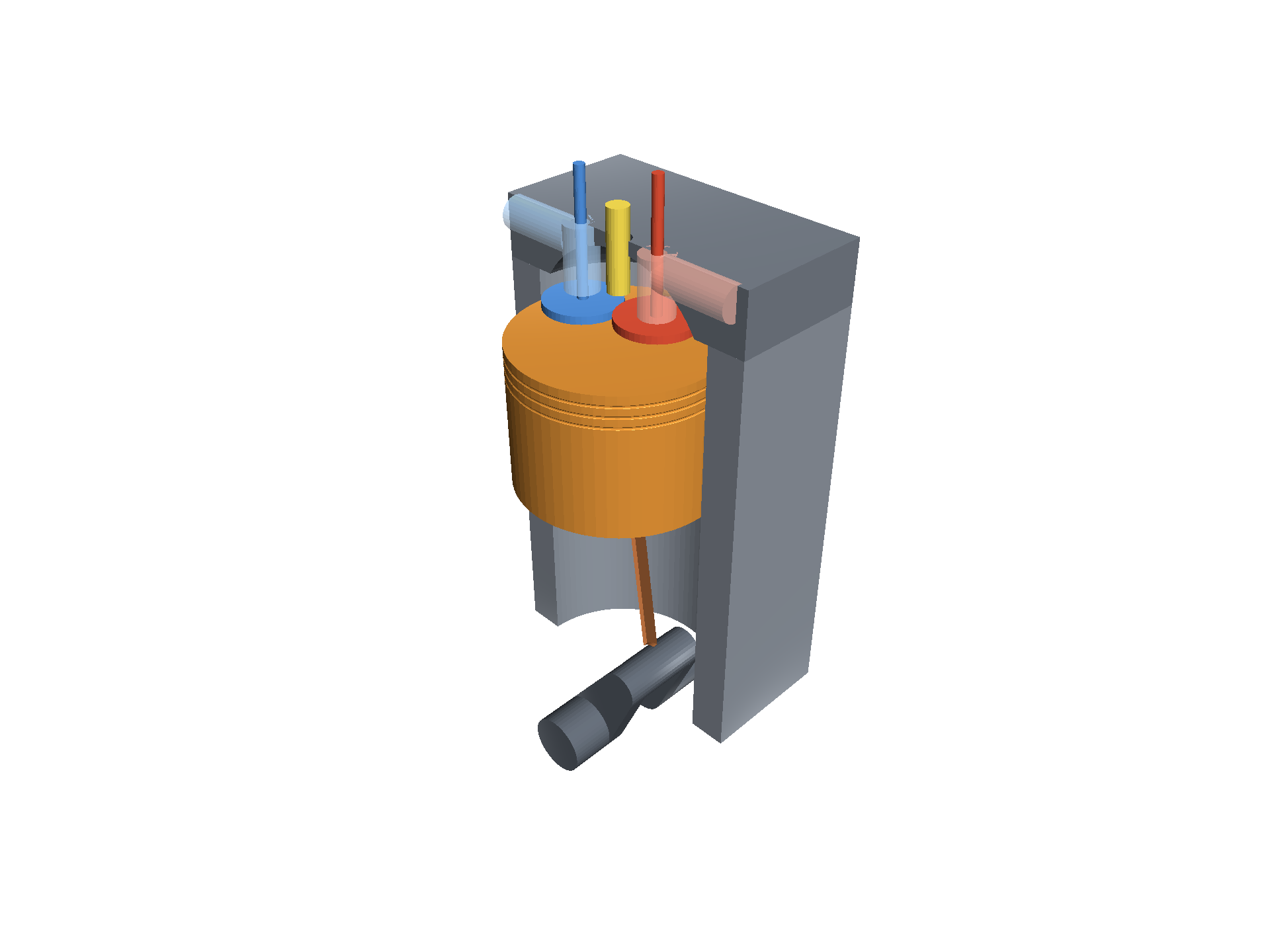 Cutaway 4-stroke engine