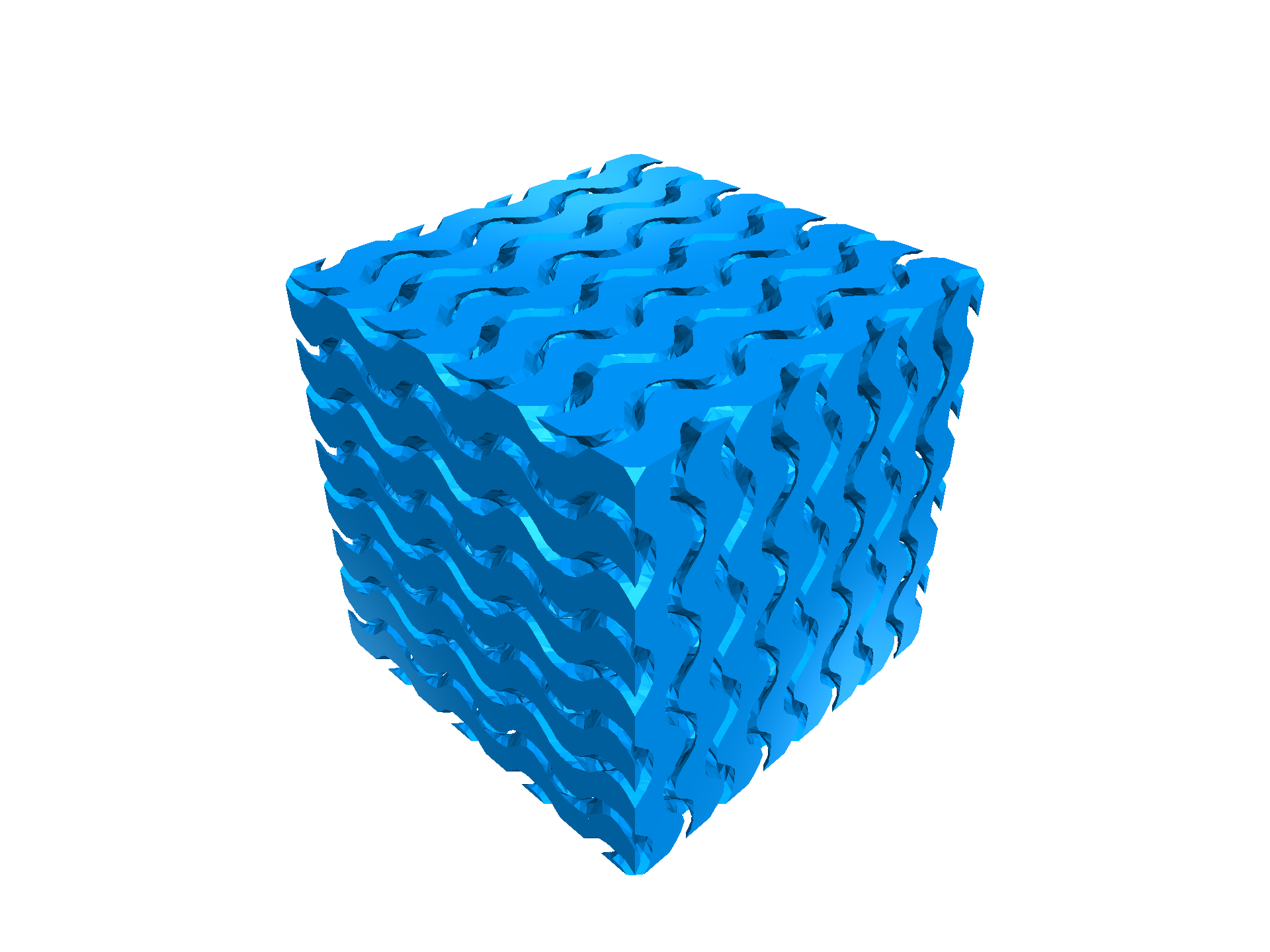 Gyroid lattice cube